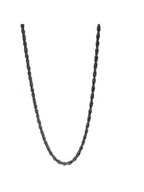 Vintage Chunky Rope Chain Necklace Silver Tone Steam Punk Fashion Jewelry Women